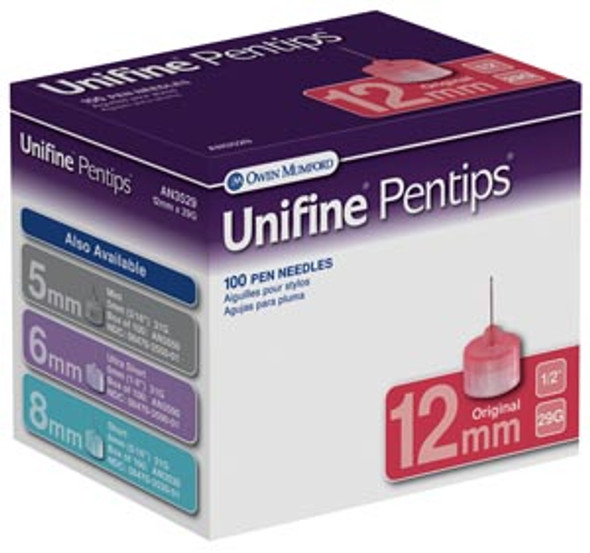 Owen Mumford MUMFORD UNIFINE® AN3529 Original Pen Needle, 12mm, 29G, 100/bx , box