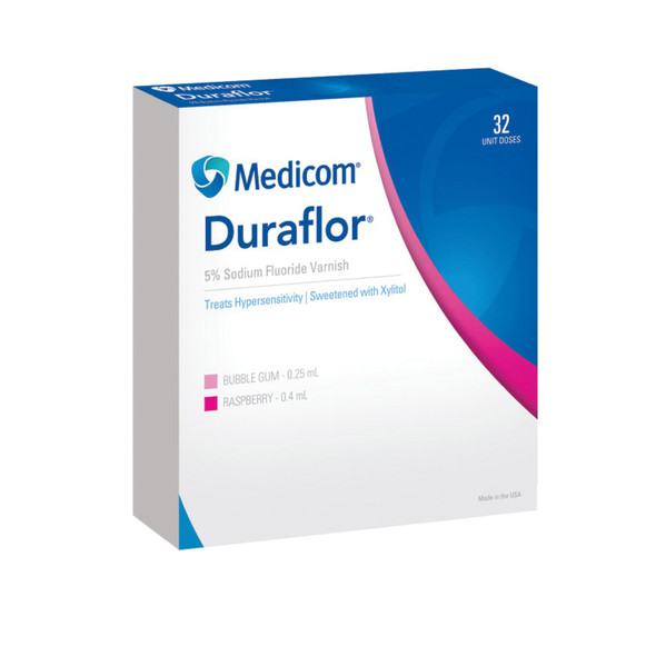 Medicom, Inc. 1011-BG32 Sodium Fluoride Varnish, Bubble Gum, 0.25mL Unit Dose, 32/bx (Not Available for sale into Canada) , box