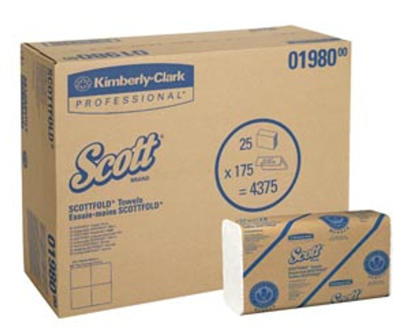 Kimberly-Clark Professional 01980 Scott ScottFold Towels, 1-Ply, 175 sheets/pk, 25 pk/cs (36 cs/plt) (091450) (US Only) , case