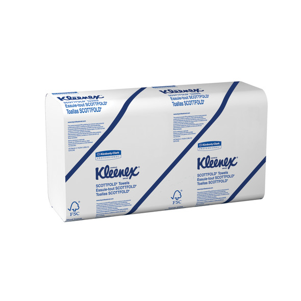 Kimberly-Clark Professional 13253 Kleenex® ScottFold Towels, 8.1in. x 12.4in., White, 120 sheets/pk, 25 pk/cs (24 cs/plt) (091452) (US Only) , case