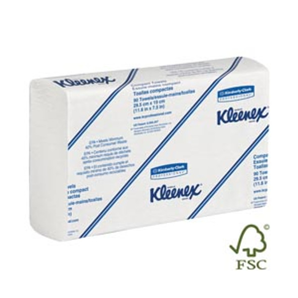 Kimberly-Clark Professional KLEENEX® 04442 White Towel, 7½in. x 11.6in., 90/pk, 24 pk/cs (51 cs/plt) (091438) (US Only) (MOQ = 2 cases) , case