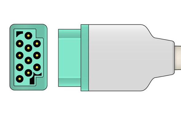 10313 Cables and Sensors Compatible Datex Ohmeda ECG Trunk Cable - M1020454, 3 Leads