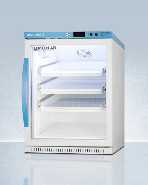 ARG6MLDR Accucold Performance Medical-Laboratory Refrigerator 6 Cu. Ft. with Glass Door, ADA Height, Each
