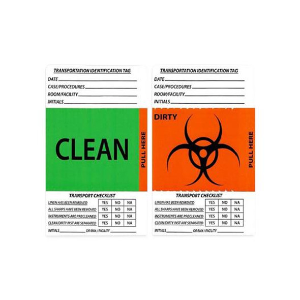 Healthmark Industries AV-52481 2 Part Clean/Dirty Label W/ Checklist, 1000/Case