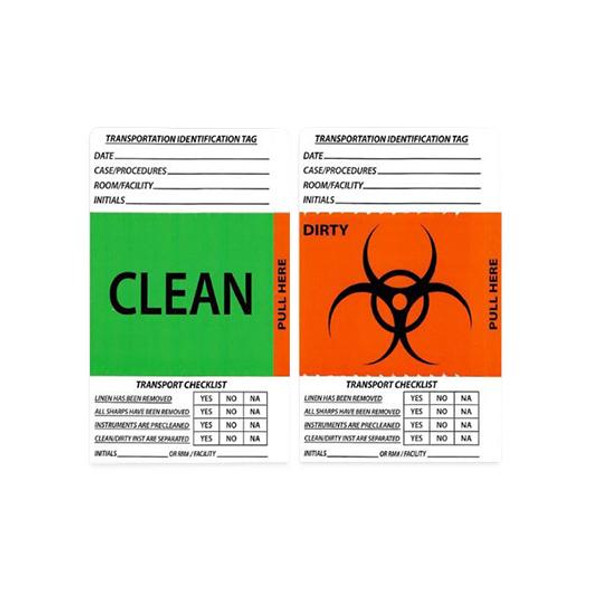 Healthmark Industries AV-52482 2 Part Clean/Dirty Label W/O Checklist, 1000/Case