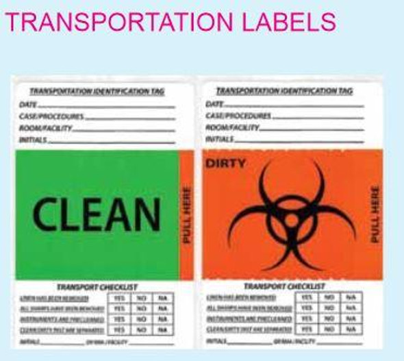 Healthmark Industries AV52482-250 2-Part Clean And Dirty Label Wo-Checklist, 250/Pkg