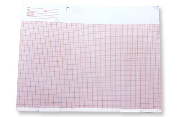 11990 Cables and Sensors Mortara > Quinton Compatible ECG/EKG Chart Paper - 16631-002 Size: 216 x 280 Header,218 Sheets