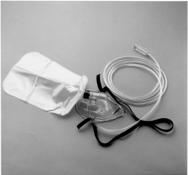 8120-7-50 Salter Labs Oxygen Mask, adult, high concentration partial rebreather,  7' tubing - 50/cs