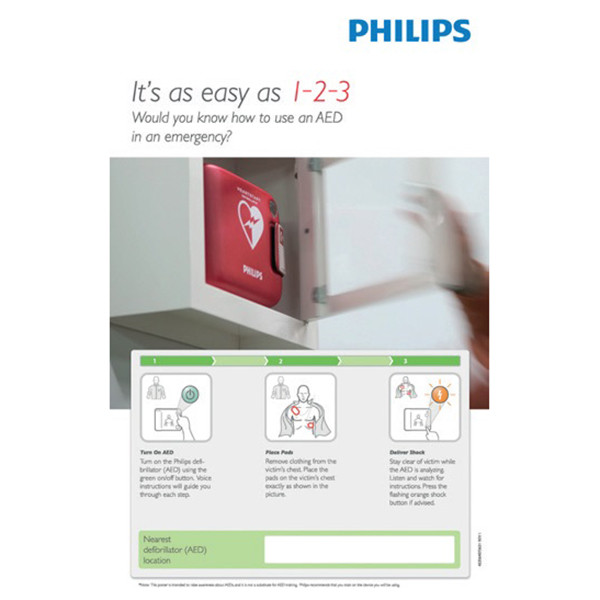 Philips 861476/861476 AED Awareness Posters (4-pack) [opt. ABA English, opt. ABE Spanish, opt. ABF French]