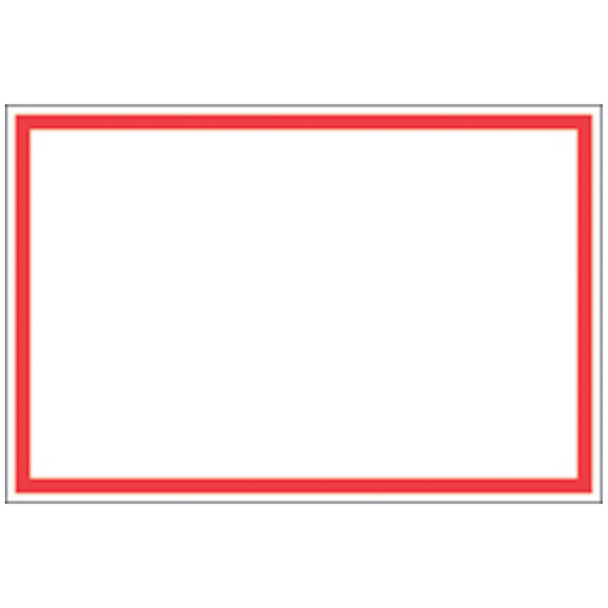 Precision Dynamics RB-502 Tape Labels, 3\in. x 2\in. Red Border , roll