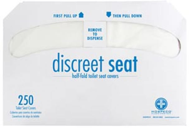 Hospeco DISCREET SEAT® DS-5000 Toilet Seat Cover, Half Fold, 250/pk, 20 pk/cs , case