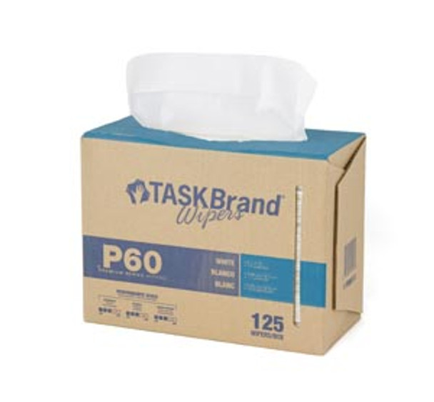 Hospeco TASKBRAND® N-P060IDW Taskbrand® P60 MD Hydrospun, Interfold, Dispenser, White, 9in. x 16½in., 125/bx, 10 bx/cs , case