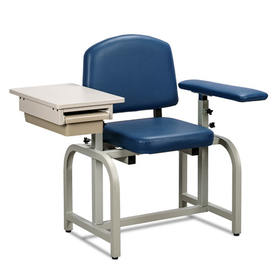 66020-S Clinton Industries Lab X series, blood draw chair with straight arm and drawer