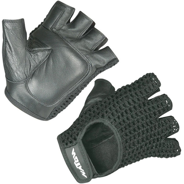 70-1047 Fabrication Enterprises, Inc. Wheelchair Gloves, Hatch Mesh Back, Leather Palm, Black, XX-Large, Pair