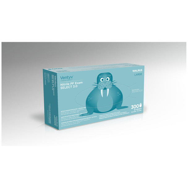 Ventyv 10348102 Glove, Exam, Nitrile, Powder-Free (PF), Polymer Coated, Textured Finger Tip, Chemotherapy Tested, Cobalt Blue, Large, 300/bx, 10 bx/cs (50 cs/plt) (Continental US Only) , case