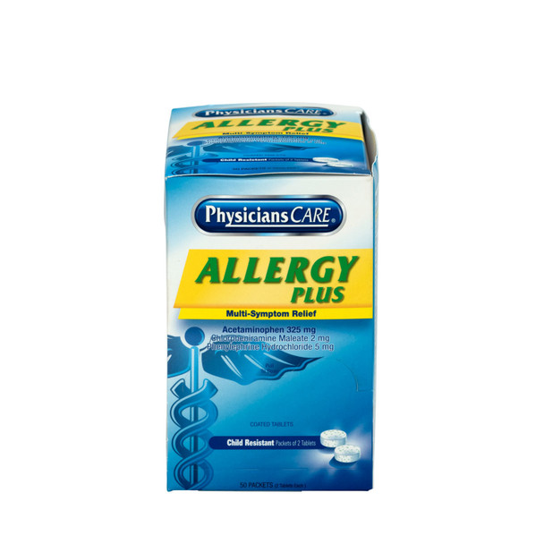 First Aid Only/Acme United Corporation 90091-004 PhysiciansCare Allergy Plus, 2/pk, 50pk/bx (DROP SHIP ONLY - $150 Minimum Order) , box
