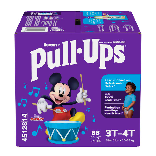 Kimberly-Clark Consumer PULL-UPS® 45128 Training Pants, 3T-4T, Boys Giga Pack, 66/pk, 1 pk/cs (US Only) , case