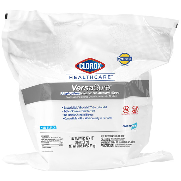 Clorox Sales Company VERSASURE™ 31761 Clorox® Healthcare VersaSure® Cleaner Disinfectant Wipes, 12in. x 12in., 110/pk, 2 pk/cs (100 cs/plt) (Continental US Only) , case