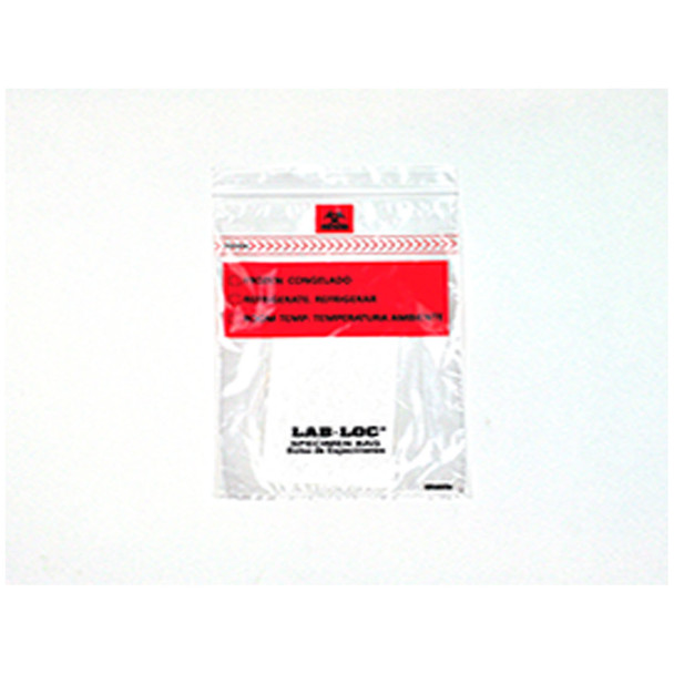 LK Packaging PACKAGING LAB LOC® LABZ69BA Specimen Bag, Seal-N-Rip, Removable Biohazard Symbol, Absorbent Pad, Zipper Closure, 3-Wall, 1.75 mil, 6in. x 9in., 100 bg/pk, 10 pk/cs , case