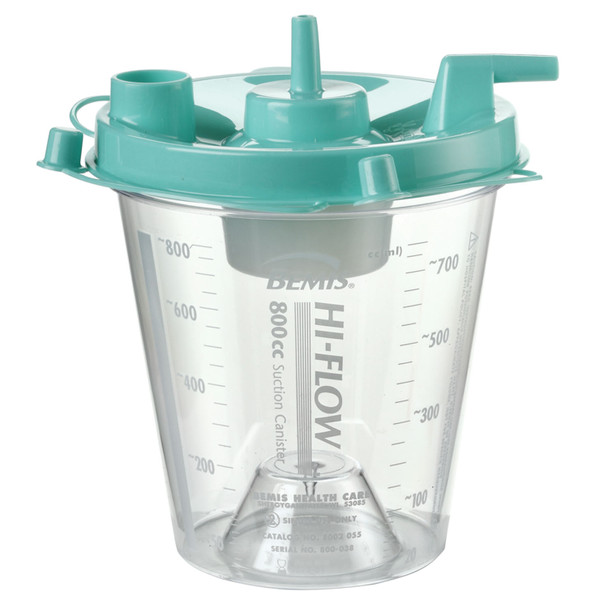 Bemis Health Care 8002-055 Suction Canister, Hi-Flow, Critical Measure Bottom, 800cc, 50/cs , case