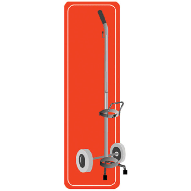 MADA Medical Products, Inc. 370AE Cylinder Cart For Sizes D Or E, Carry Handle & Foam Tires, Painted Steel, Height Adjusts 36in. to 43in., 2/bx , box