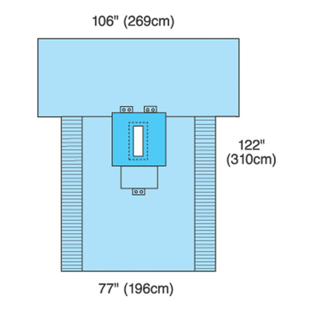 Cardinal Health HEALTH CONVERTORS® 29137 Laparotomy Pack, Includes: (2) Large, Sterile Back, Fabric-Reinforced Gown; (2) Absorbent Towels (on Gown); 44 x 90 Outer Wrap/Reinforced Poly Table Cover with 24 x 90 Reinforcement, 6/cs (20 cs/plt) (Continen