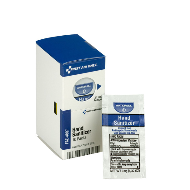 First Aid Only/Acme United Corporation FAE-4007 SC Refill, Includes: Hand Sanitizer Packets, 10/bx (DROP SHIP ONLY - $150 Minimum Order) , box