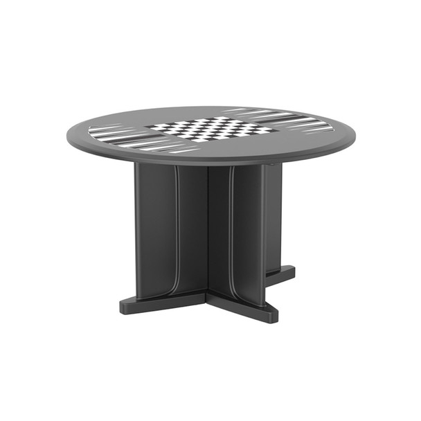 15-5725 Fabrication Enterprises, Inc. Endurance Table 48" Round X-Base Flame Retardant Game Top, Black