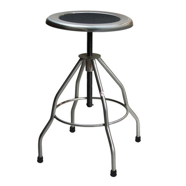 Blickman Industries 1027745000 Clifton Revolving Stool, 15in. Diameter, Stainless Steel Seat, (4) Leg, Crutch Tips (DROP SHIP ONLY) , each