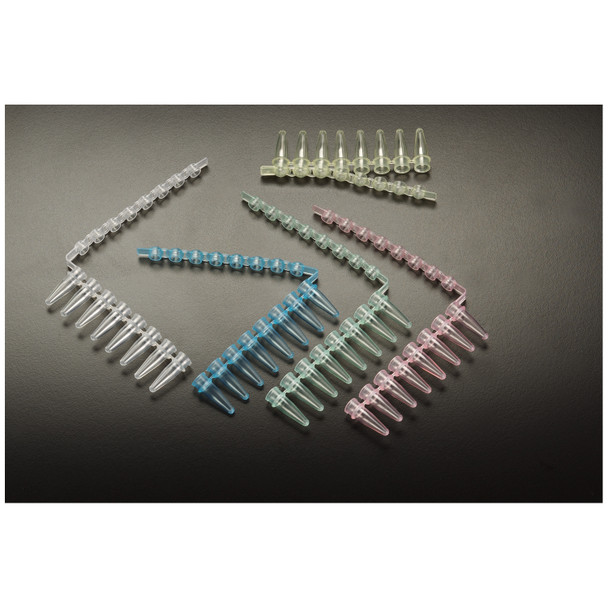 Simport Scientific AMPLITUBE™ T322-1R Thin Wall Reaction Strip, Attached Cap Strip, Pink, 125/cs , case