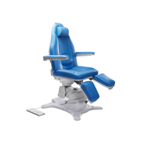 D.R.E. Medical Group, Inc. 70775P Milano P20 Podiatry power procedure chair. 180 degree rotation, split legs. NEW with 2 year warranty. Available in several upholstery colors. (DROP SHIP ONLY) (Freight Terms are Prepaid & Add to Invoice-Contact Vendo