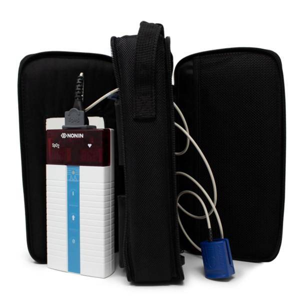 Nonin Medical, Inc. 4249-000 Carrying Case, Black (for use with 8500/9800 Series - Holds 8500/9840 Monitor, Ssensors and 9840/8500 Airway Adapter Tubes) (Continental US Only - including Alaska & Hawaii) , each