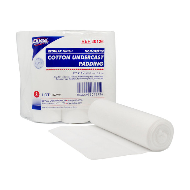 Dukal Corporation 30126 Cotton Undercast Padding, Regular Finish, 6in. x 12ft, 6 rl/bg, 6 bg/cs , case