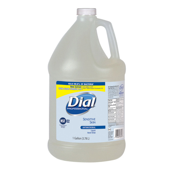 Dial Corporation 2340082838 Sensitive Skin Liquid Hand Soap, Antibacterial, 1 Gallon, 4/cs (48 cs/plt) (2340082838, 1747050, 1937893) () , case