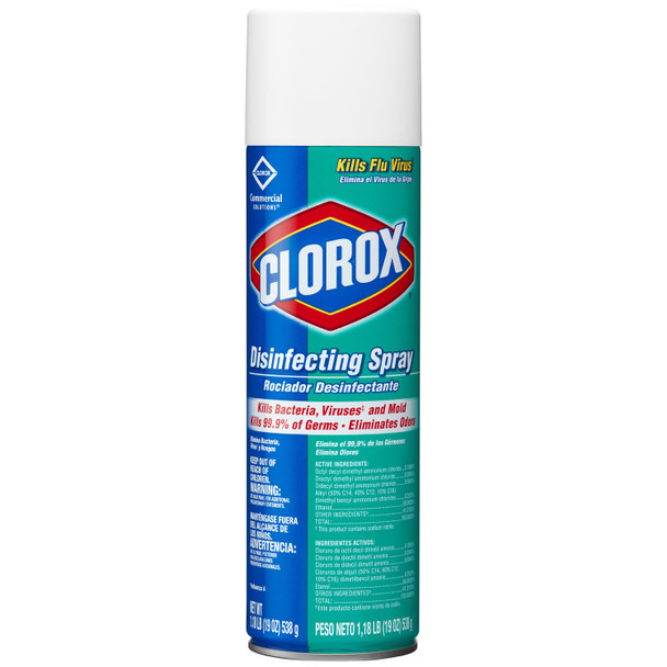 Clorox Sales Company 38504 Clorox Commercial Solutions® Clorox® Disinfecting Aerosol Spray, Fresh Scent, 19 oz, 12/cs (72 cs/plt) (Continental US Only) (HAZMAT Fees Apply, cannot ship via Air or to AK, GU, HI, MP, PR, VI) , case