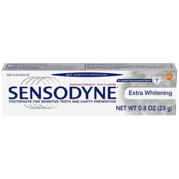 Haleon US Services Inc. SENSODYNE® 08434G Sensodyne® Extra Whitening Toothpaste, Trial Size. 0.8 oz. tube, 12/pkg, 3 pkg/cs (Item is Non-Returnable) , case
