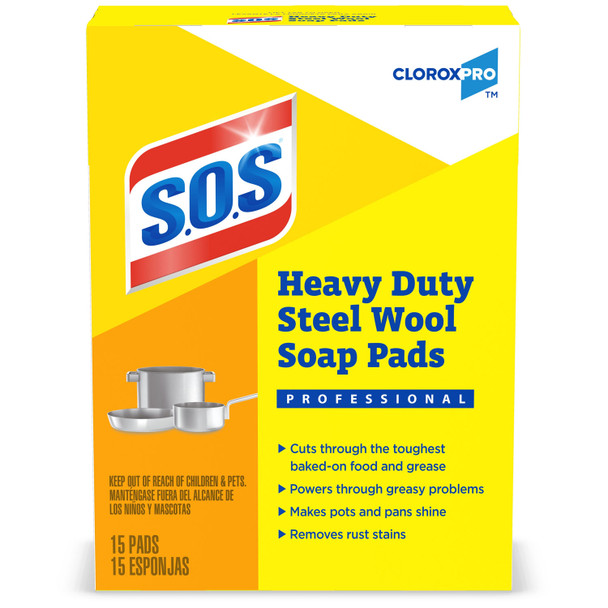 Clorox Sales Company 88320 CloroxPro™ S.O.S® Steel Wool Soap Pads, 15 ct, 12/cs (Continental US Only) , case