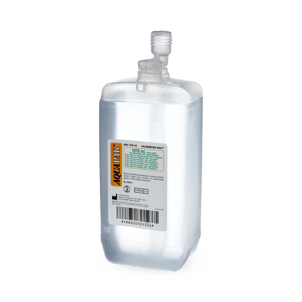 HUD 04045 Medline (formerly Teleflex) NEBULIZERS: AQUAPAK PREFILLED NEBULIZER RESERVOIR WITHOUT ADAPTER, 0.45% SALINE, 1070 ML, 10 EA / CS