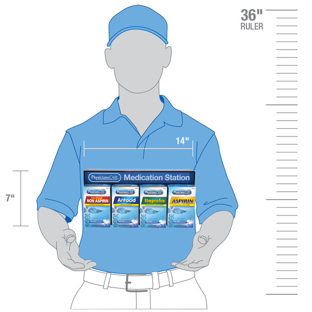 First Aid Only/Acme United Corporation 90780 Medication Station, w/ Antacid, Aspirin, Non-Aspirin and Ibuprofen (DROP SHIP ONLY - $150 Minimum Order) , each