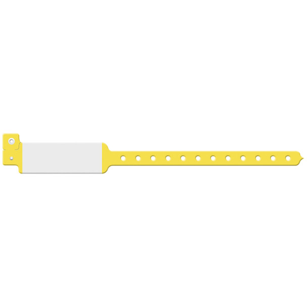 Medical ID Solutions 126 Wristband, Adult/ Pediatric, Imprinter Vinyl, Yellow, 500/bx , box