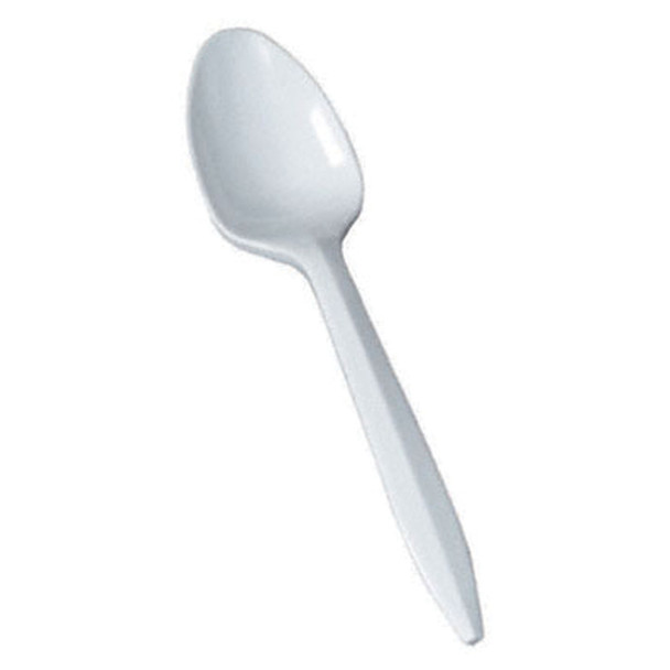 Bunzl Distribution Midcentral, Inc. 75002494 Plastic Spoons, Medium, White, Bulk, P/P, 1000/cs (DROP SHIP ONLY) ($1250 Minimum Order Mix & Match with Prepaid Freight to Remain at $1250) (Freight Added to Any Order Outside of Bunzl's Delivery Area) , 