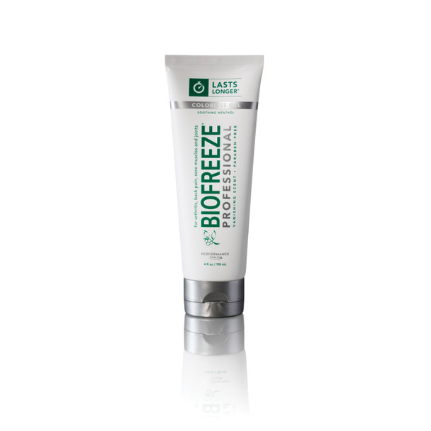 RB Health LLC HEALTH BIOFREEZE® 13410 Biofreeze® Professional, 4 oz Tube, Colorless, 12/bx (091783) (US Only) (HAZMAT Fees Apply, cannot ship via Air or to AK, GU, HI, MP, PR, VI) , box