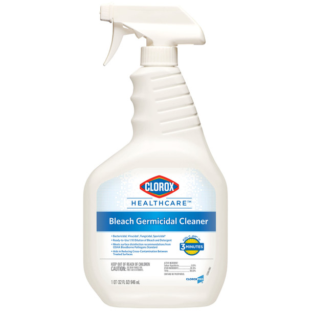 Clorox Sales Company HEALTHCARE® 68970 Clorox Healthcare® Bleach Germicidal Cleaner Spray, 32 oz, 6/cs (60 cs/plt) (Continental US Only) , case
