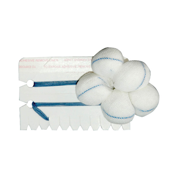 Dukal Corporation 74437 Double Strung Tonsil Sponge, 15\in. Blue Thread, Sterile 5s, Large, 1\in., 5/pk, 100 pk/cs , case