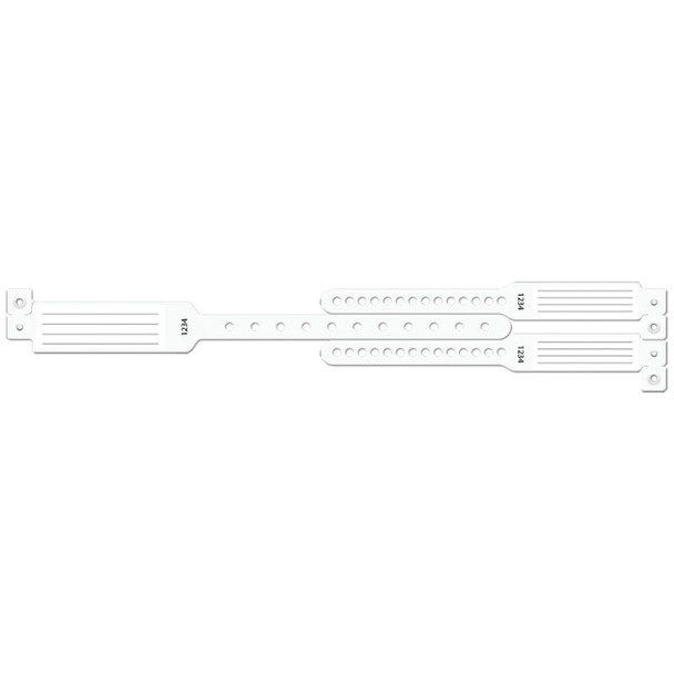Medical ID Solutions 425C Wristband Set, 3-Part, Mother-Baby Set, Insert, Custom Printed, White, 100/bx , box