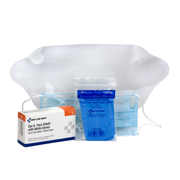 First Aid Only/Acme United Corporation 21-024 Eye & Face Shield, w/ Gloves, 1 set/bx (DROP SHIP ONLY - $150 Minimum Order) , box