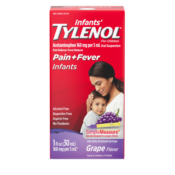 Kenvue TYLENOL® 012230 Oral Suspension, Grape, 1 fl oz, 6/bx, 6 bx/cs (Continental US+HI Only) (Pricing Subject to Change without Prior Notification) , case