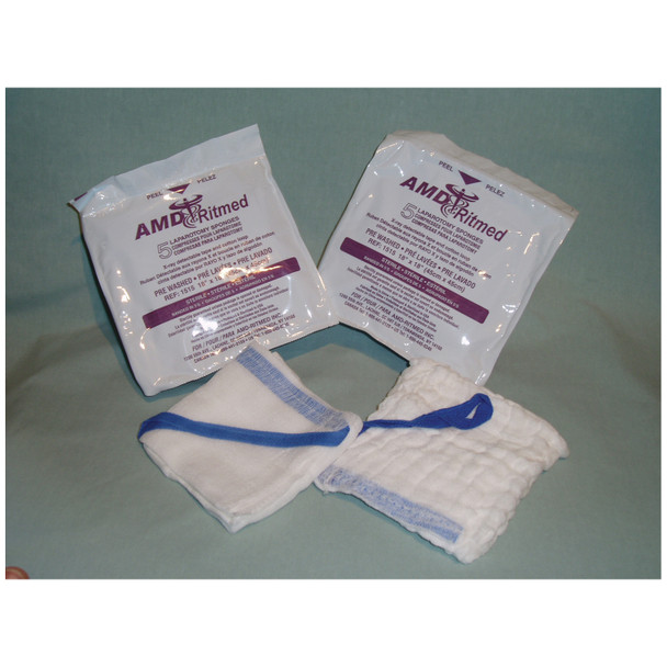 AMD-Medicom 1505 Laparotomy Sponge, 12\in. x 12\in., 4-Ply, Prewashed, 5/pk, 40 pk/cs , case