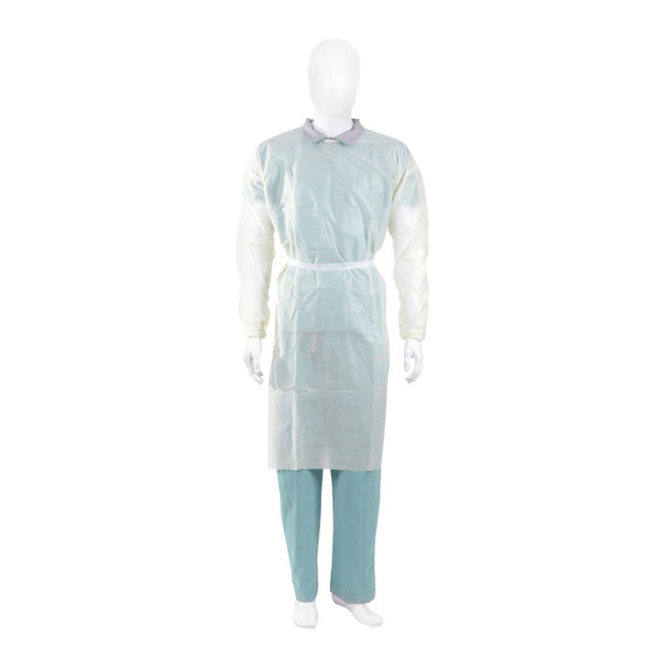 Cardinal Health AT4437-BD Isolation Gown, SMS, with (2) Tape Tabs, Yellow, Universal Size, 10/pk, 10 pk/cs (Continental US Only) (On Vendor Allocation - Availibility May Be Limited) , case