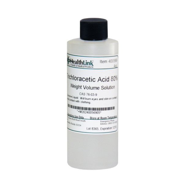EDM3 Company LLC 400569 Trichloroacetic Acid, 80%, 4 oz (Item is Short-Dated & Non-Returnable) (US Only) (HAZMAT Fees Apply, cannot ship via Air or to AK, GU, HI, MP, PR, VI) , each